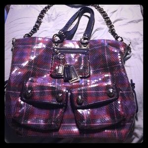 Large sequin tote coach